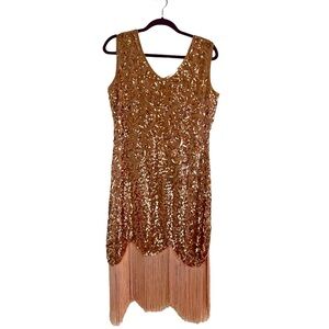 Glamorous v neck sparkling sequin dress